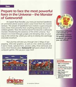 Gateworld: The Home Planet - Box - Back Image