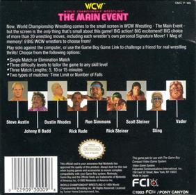 WCW: World Championship Wrestling: The Main Event - Box - Back Image