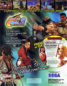 Capcom Vs. SNK 2 Millionaire Fighting 2001 - Advertisement Flyer - Back Image