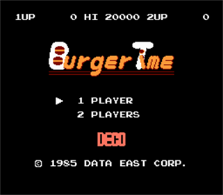 BurgerTime - Screenshot - Game Title Image