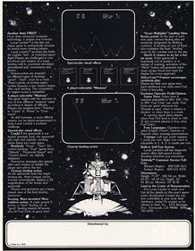 Lunar Lander - Advertisement Flyer - Back Image