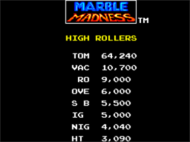 Marble Madness - Screenshot - High Scores Image