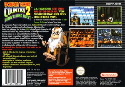 Donkey Kong Country 2: Diddy's Kong Quest - Box - Back Image
