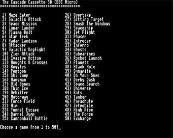 Cassette 50 - Screenshot - Game Select Image