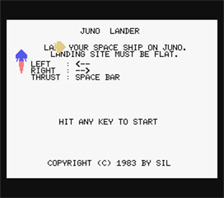 Juno Lander - Screenshot - Game Title Image