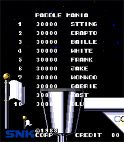 Paddle Mania - Screenshot - High Scores Image
