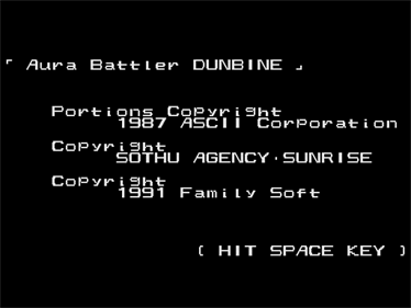 Aura Battler Dunbine - Screenshot - Game Title Image
