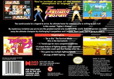 Fighter's History - Box - Back Image