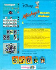 Mickey's Memory Challenge - Box - Back Image