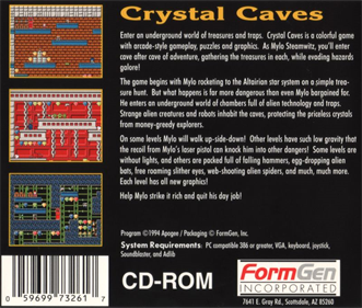 Crystal Caves - Box - Back Image