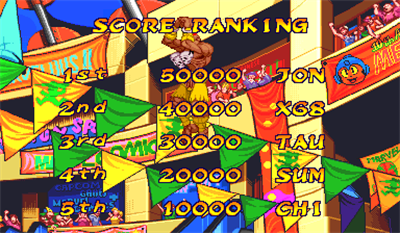Marvel Super Heroes vs. Street Fighter - Screenshot - High Scores Image