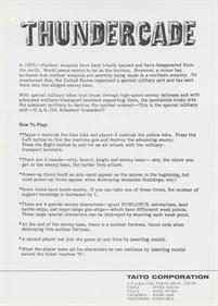 Thundercade - Advertisement Flyer - Back Image