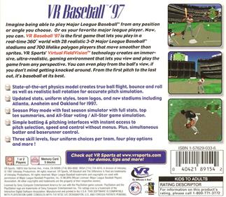 VR Baseball '97 - Box - Back Image