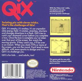 Qix - Box - Back Image