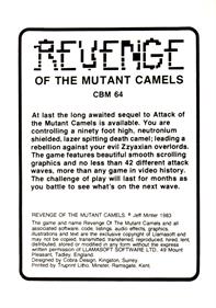 Revenge of the Mutant Camels - Box - Back Image