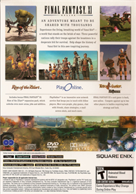 Final Fantasy XI Online - Box - Back Image