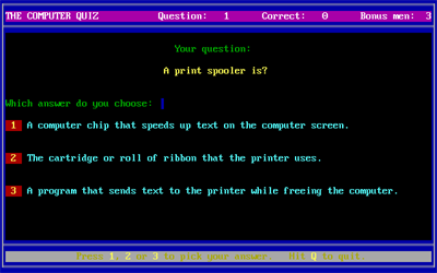 The Computer Quiz - Screenshot - Gameplay Image