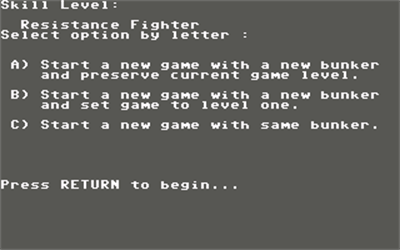 Beyond Castle Wolfenstein - Screenshot - Game Select Image