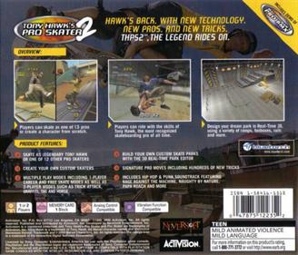Tony Hawk's Pro Skater 2 - Box - Back Image