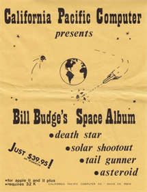 Bill Budge's Space Album - Advertisement Flyer - Front