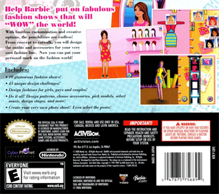 Barbie Fashion Show: An Eye for Style - Box - Back Image