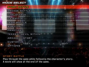 Tekken 5 - Screenshot - Game Select Image