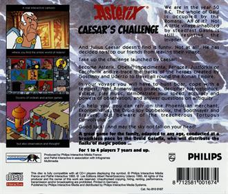 Astérix: Caesar's Challenge - Box - Back Image