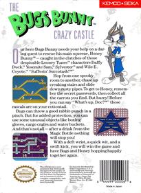 The Bugs Bunny Crazy Castle - Box - Back Image