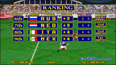 Virtua Striker 2 - Screenshot - High Scores Image