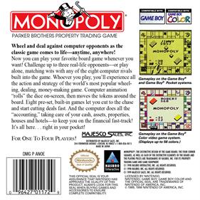 Monopoly - Box - Back Image