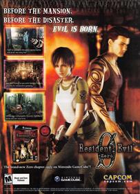 Resident Evil Zero - Advertisement Flyer - Front Image