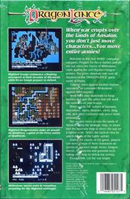 Advanced Dungeons & Dragons: War of the Lance - Box - Back Image