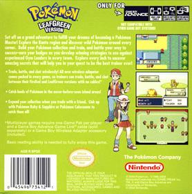 Pokémon LeafGreen Version - Box - Back Image