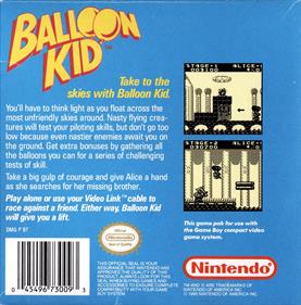 Balloon Kid - Box - Back Image