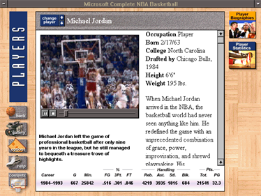 Microsoft Complete NBA Basketball Guide '94-'95 - Screenshot - Gameplay