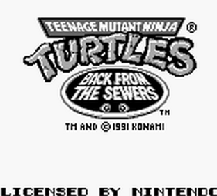 Teenage Mutant Ninja Turtles II: Back from the Sewers - Screenshot - Game Title Image