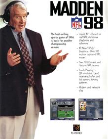 Madden NFL 98 - Advertisement Flyer - Front Image