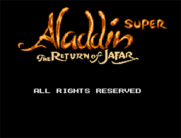 Super Aladdin: The Return of Jafar - Screenshot - Game Title Image