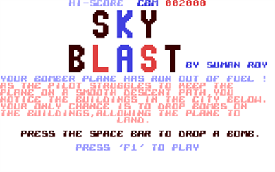 Sky Blast - Screenshot - Game Title Image