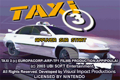 Taxi 3 - Screenshot - Game Title Image
