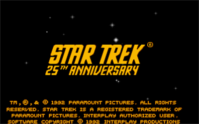 Star Trek: 25th Anniversary - Screenshot - Game Title Image