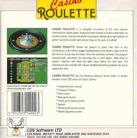 Casino Roulette - Box - Back Image