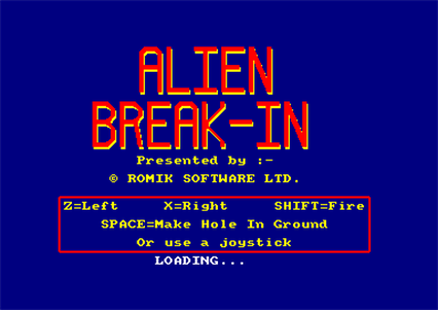 Alien Break In - Screenshot - Game Title Image