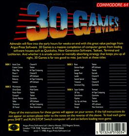 30 Games - Box - Back Image
