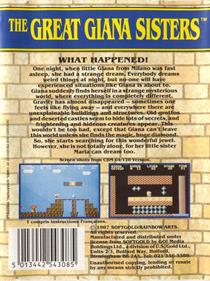 The Great Giana Sisters - Box - Back Image