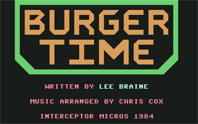 Burger Time - Screenshot - Game Title Image