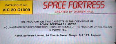 Space Fortress - Box - Back Image