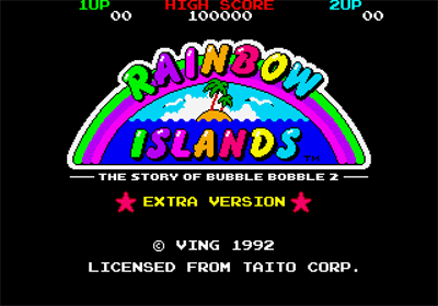 Rainbow Islands Extra - Screenshot - Game Title Image