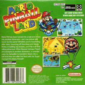 Mario Pinball Land - Fanart - Box - Back