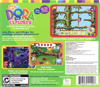 Dora the Explorer: Animal Adventures - Box - Back Image